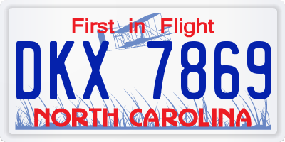 NC license plate DKX7869