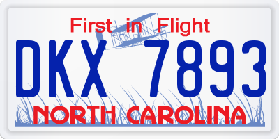 NC license plate DKX7893