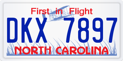 NC license plate DKX7897