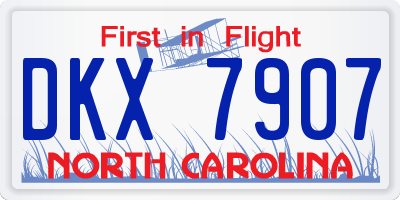 NC license plate DKX7907