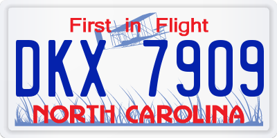 NC license plate DKX7909