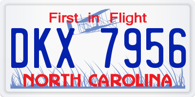 NC license plate DKX7956