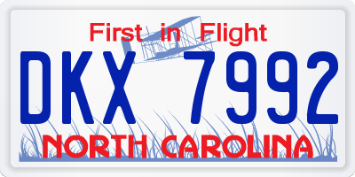 NC license plate DKX7992