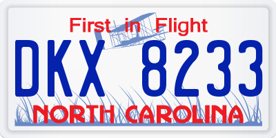 NC license plate DKX8233