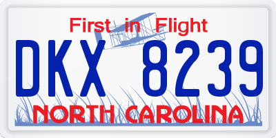 NC license plate DKX8239