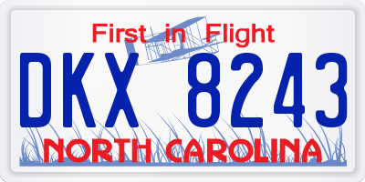 NC license plate DKX8243