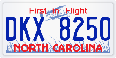 NC license plate DKX8250