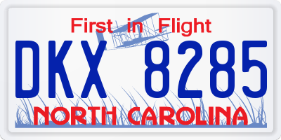 NC license plate DKX8285