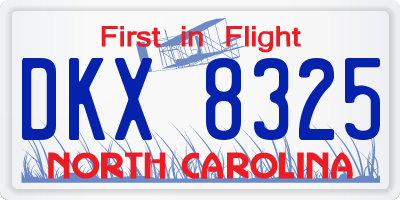 NC license plate DKX8325