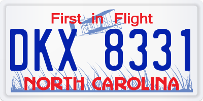 NC license plate DKX8331