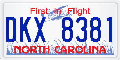 NC license plate DKX8381
