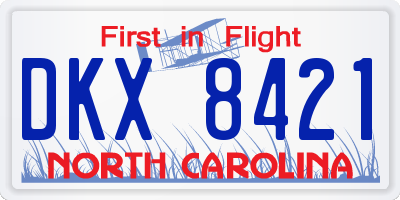NC license plate DKX8421
