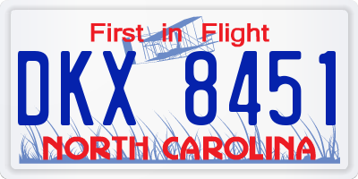 NC license plate DKX8451