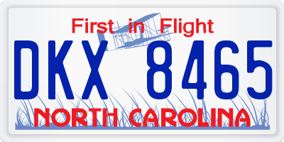 NC license plate DKX8465