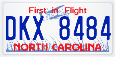 NC license plate DKX8484