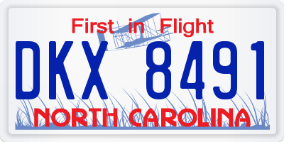 NC license plate DKX8491