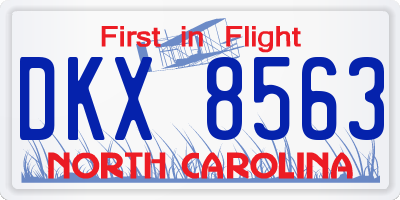 NC license plate DKX8563