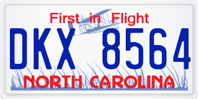 NC license plate DKX8564