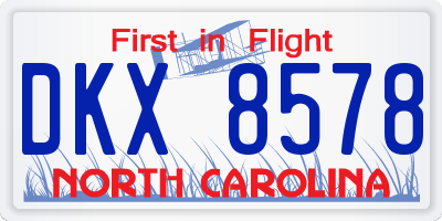 NC license plate DKX8578