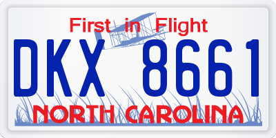 NC license plate DKX8661