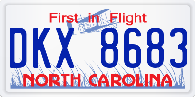 NC license plate DKX8683