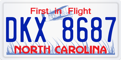 NC license plate DKX8687