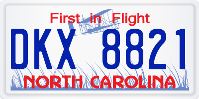 NC license plate DKX8821