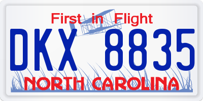 NC license plate DKX8835