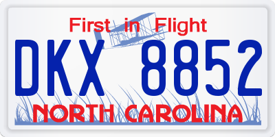 NC license plate DKX8852