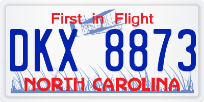 NC license plate DKX8873