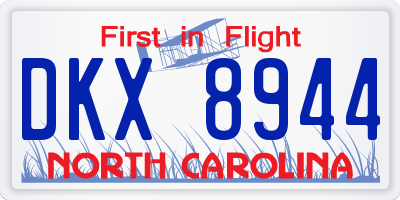 NC license plate DKX8944