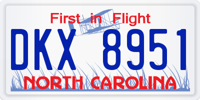 NC license plate DKX8951