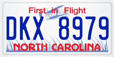 NC license plate DKX8979