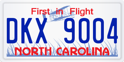 NC license plate DKX9004