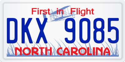 NC license plate DKX9085