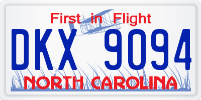 NC license plate DKX9094