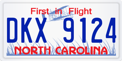 NC license plate DKX9124