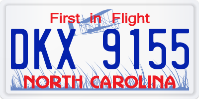 NC license plate DKX9155
