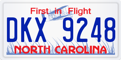 NC license plate DKX9248