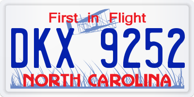 NC license plate DKX9252