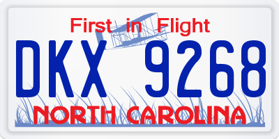 NC license plate DKX9268