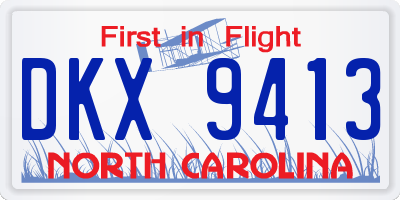 NC license plate DKX9413