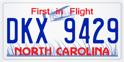 NC license plate DKX9429