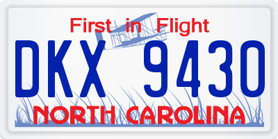 NC license plate DKX9430