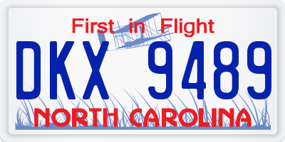 NC license plate DKX9489
