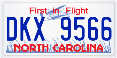 NC license plate DKX9566