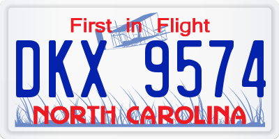 NC license plate DKX9574