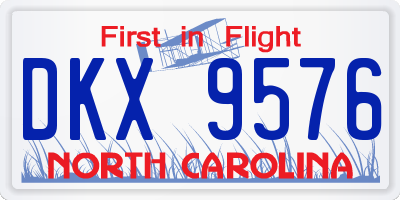 NC license plate DKX9576