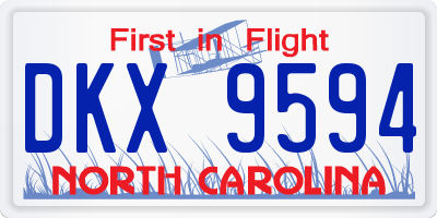 NC license plate DKX9594