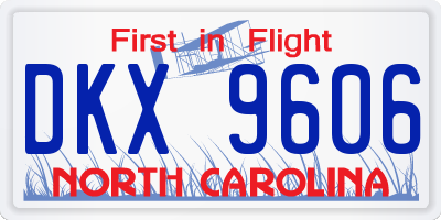NC license plate DKX9606